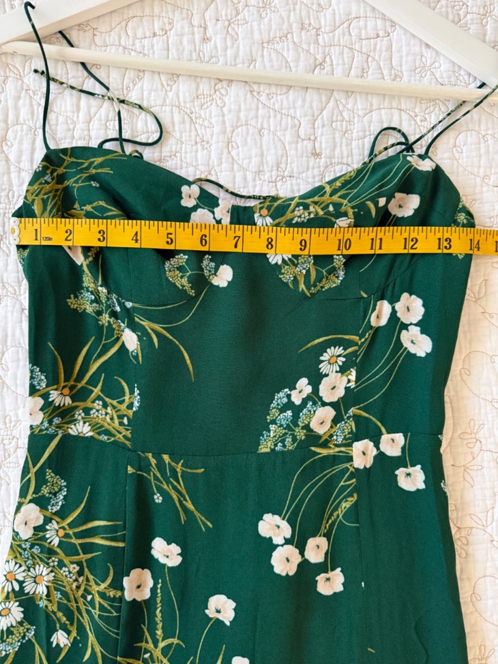 Reformation Juliette Buena Midi Dress in Emerald Floral Print size 4 - Picture 6 of 8